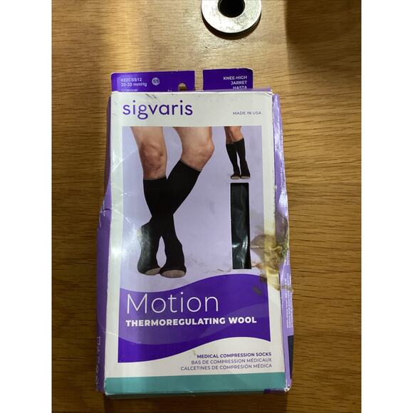sigvaris 20-30 knee high Thermoregulating Wool Socks Charcoal Size SS (4.5-7.5) - Picture 1 of 7